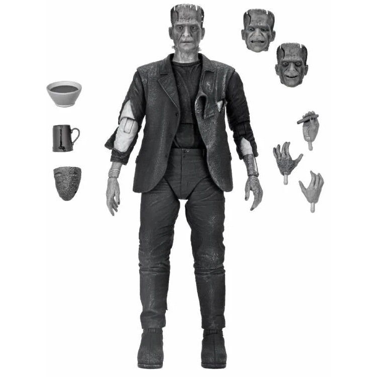 Universal Monsters Bride of Frankenstein Frankenstein's Monster Black & White Ver. Ultimate Action Figure - NECA