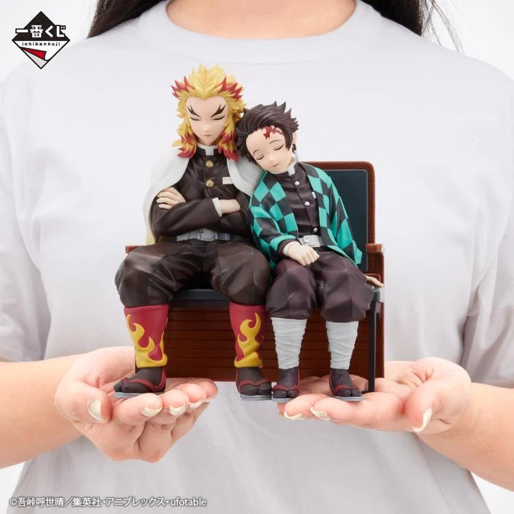 Demon Slayer: Kimetsu no Yaiba Tanjiro Kamado & Kyojuro Rengoku Locus Statue Figure - Bandai Spirits - Ichibansho Revible Moment