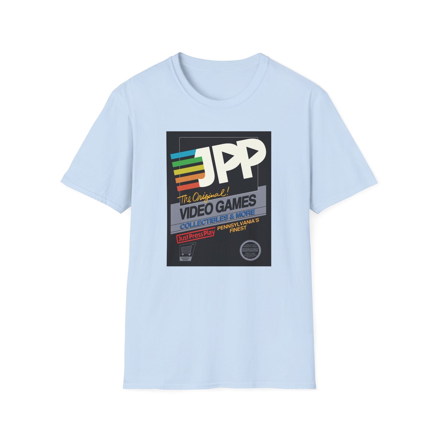 Just Press Play Unisex Softstyle T-Shirt - Black Box