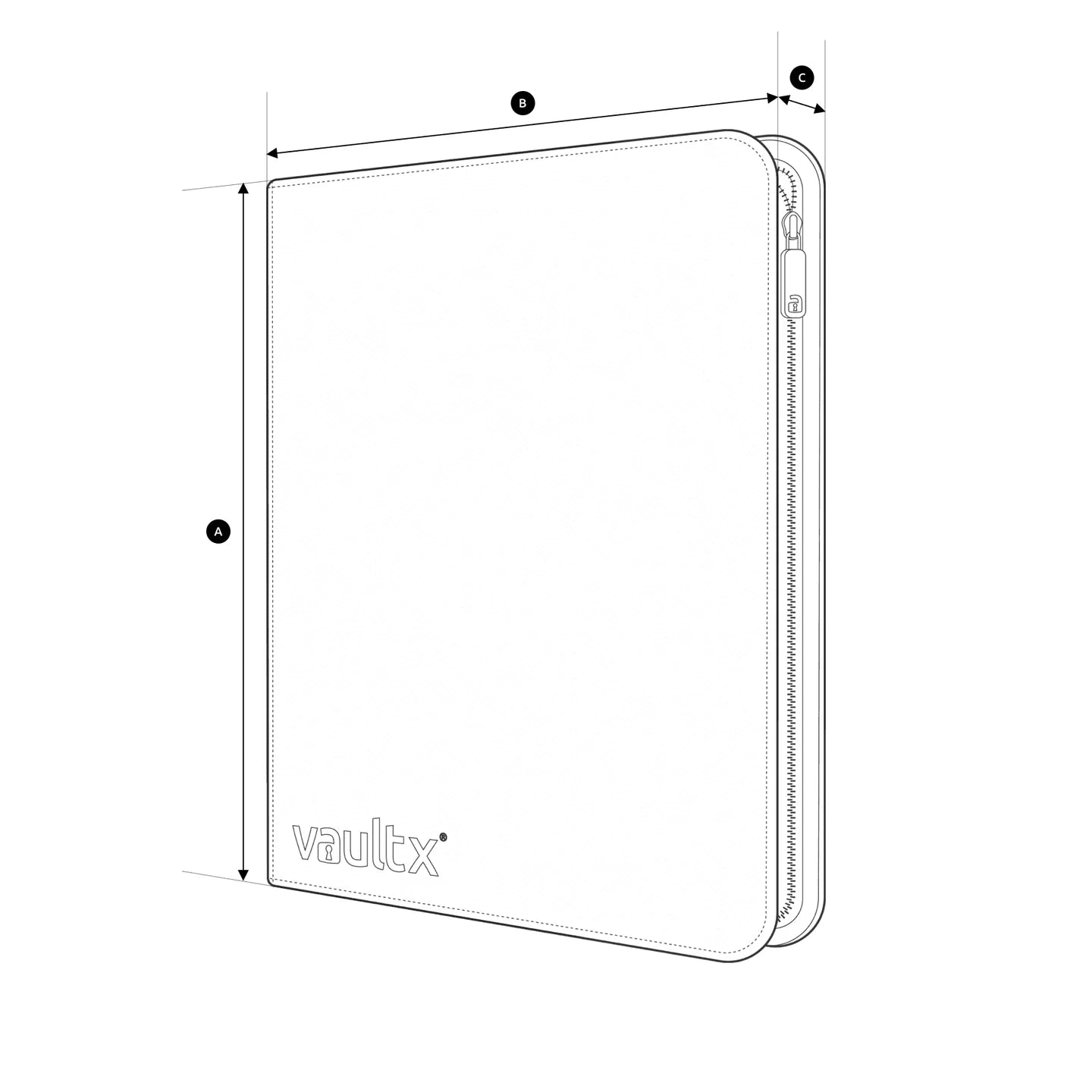 Exo-Tec Zip Binder XL - 12-Pocket, Holds 624 Cards, Black - Vault X