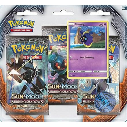 Pokémon TCG: Sun & Moon—Burning Shadows Cosmog Blister SM03 - 3 Booster Packs, Coin & Holofoil!