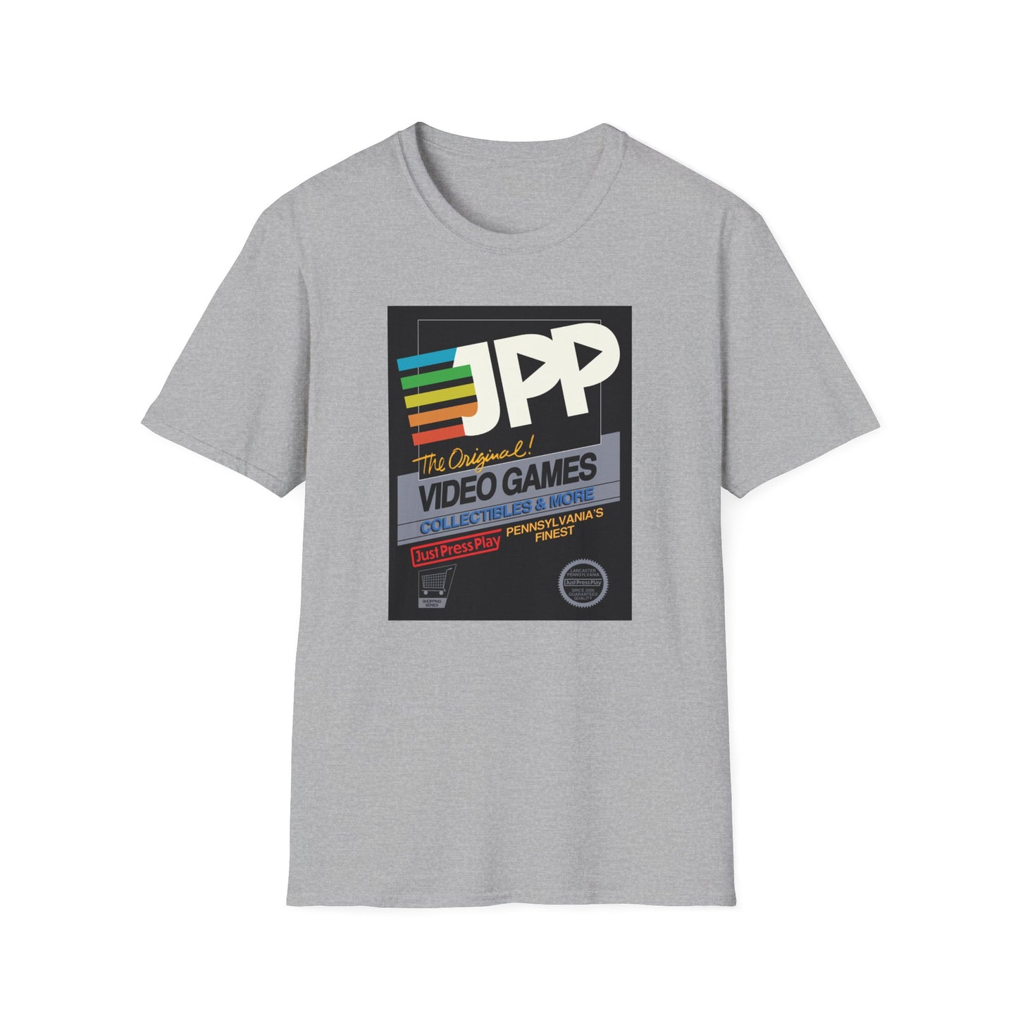 Just Press Play Unisex Softstyle T-Shirt - Black Box