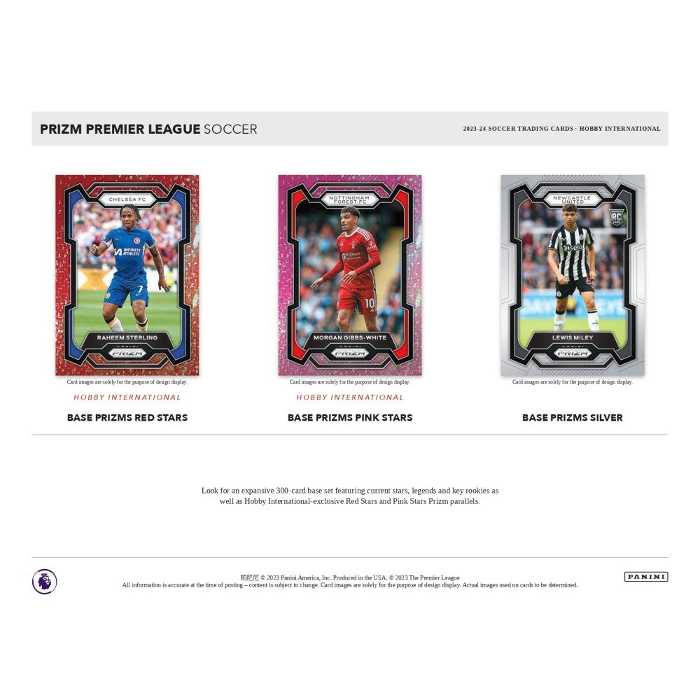 2023-24 Prizm Premier League EPL Soccer Hobby International Pack - 5 Trading Cards - Panini