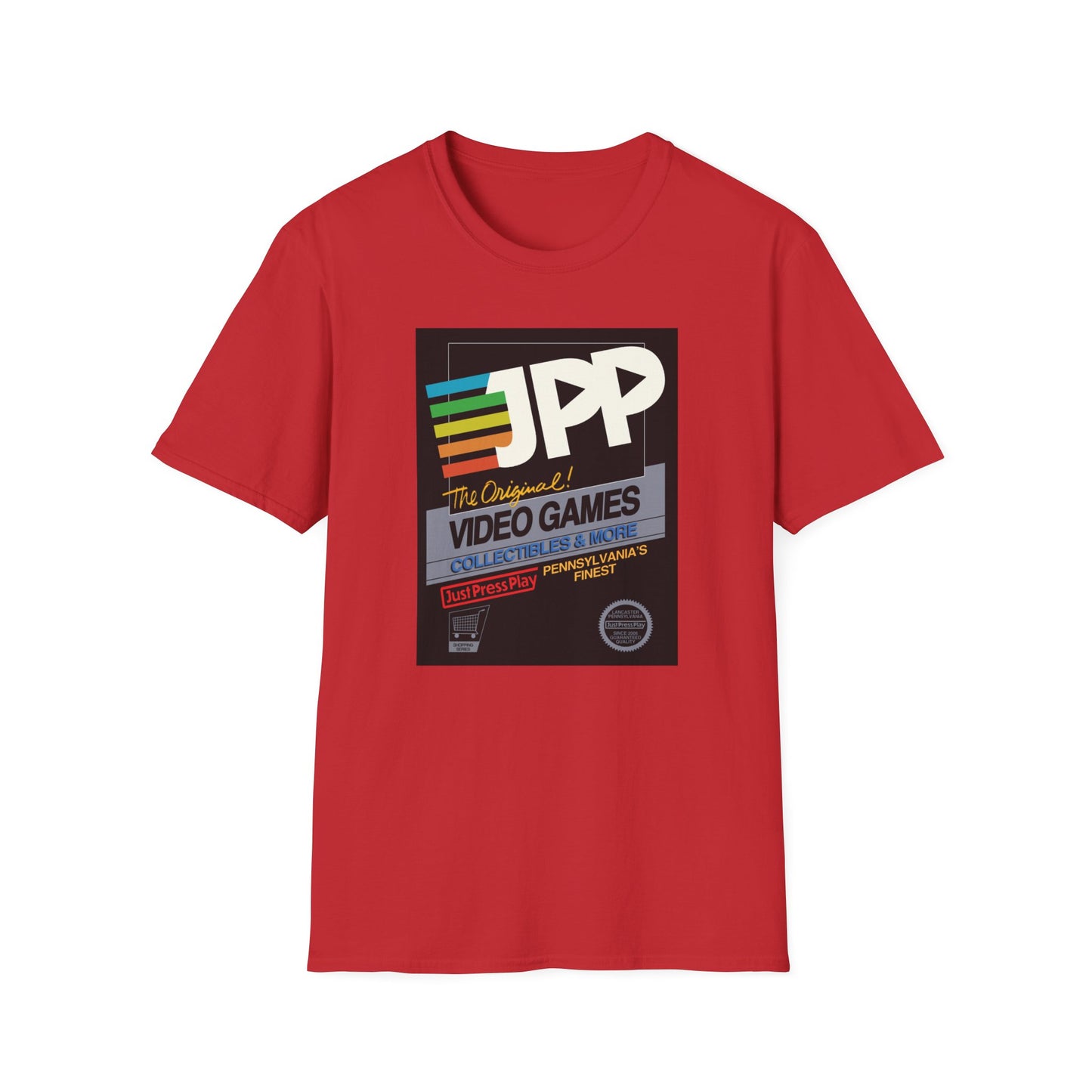 Just Press Play Unisex Softstyle T-Shirt - Black Box