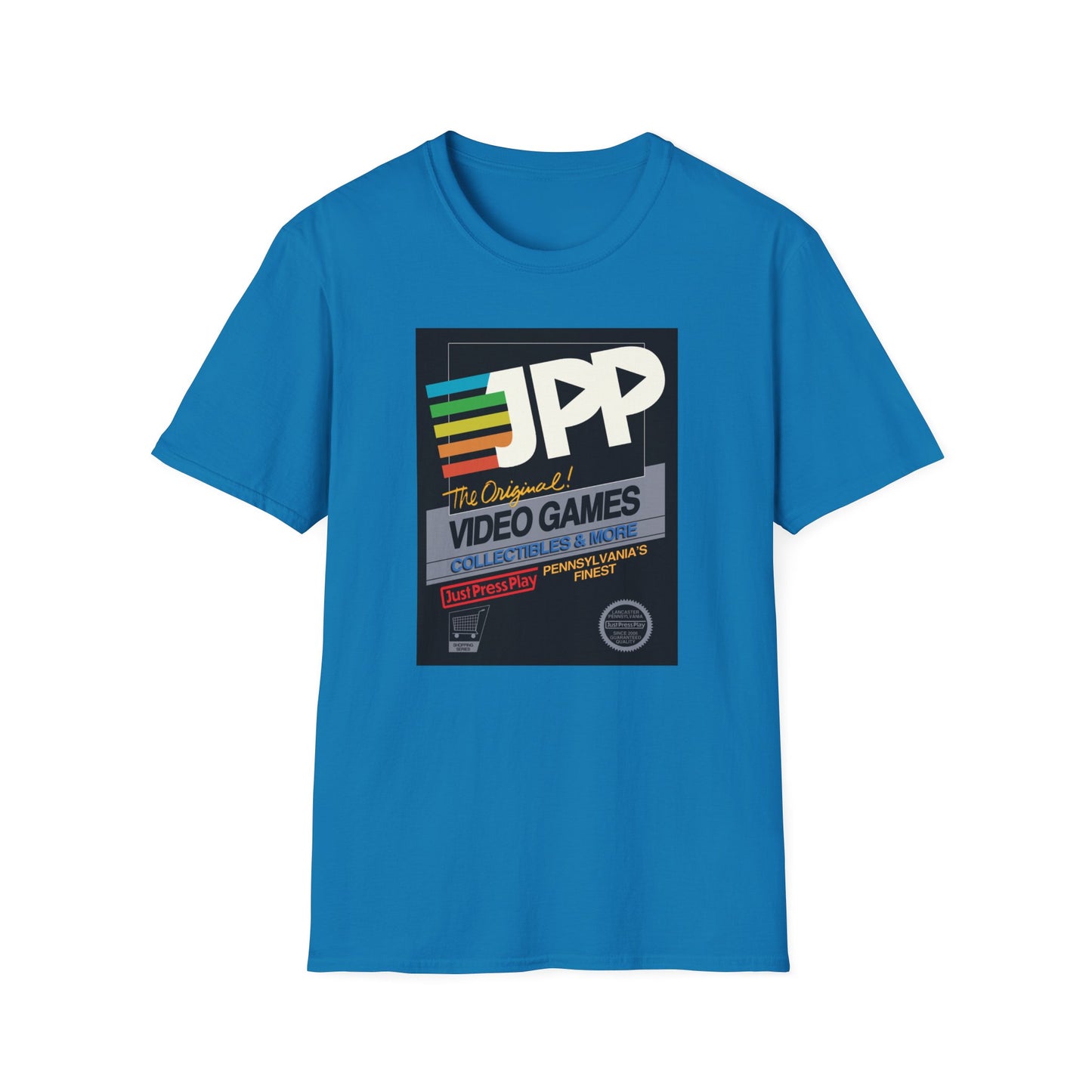 Just Press Play Unisex Softstyle T-Shirt - Black Box