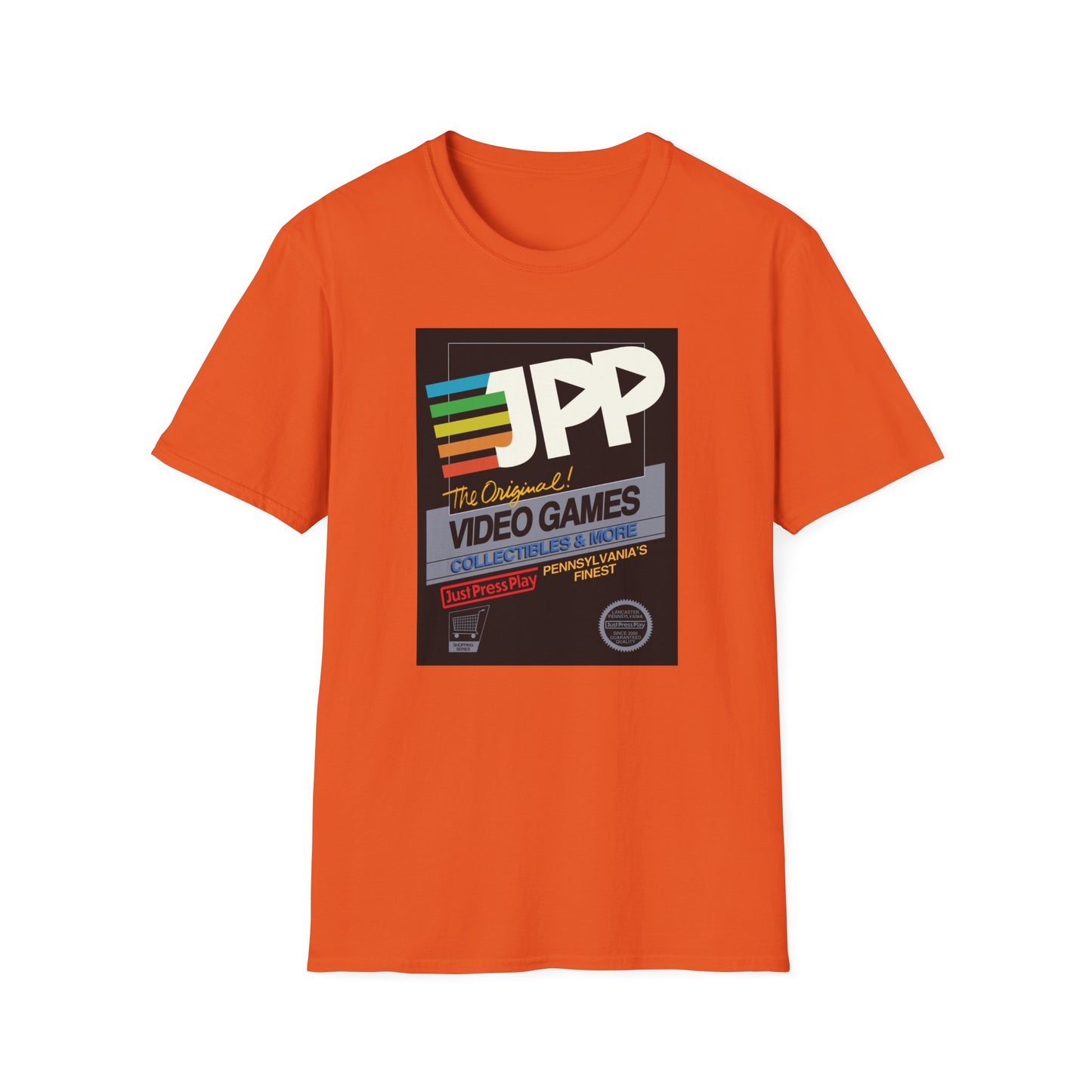 Just Press Play Unisex Softstyle T-Shirt - Black Box