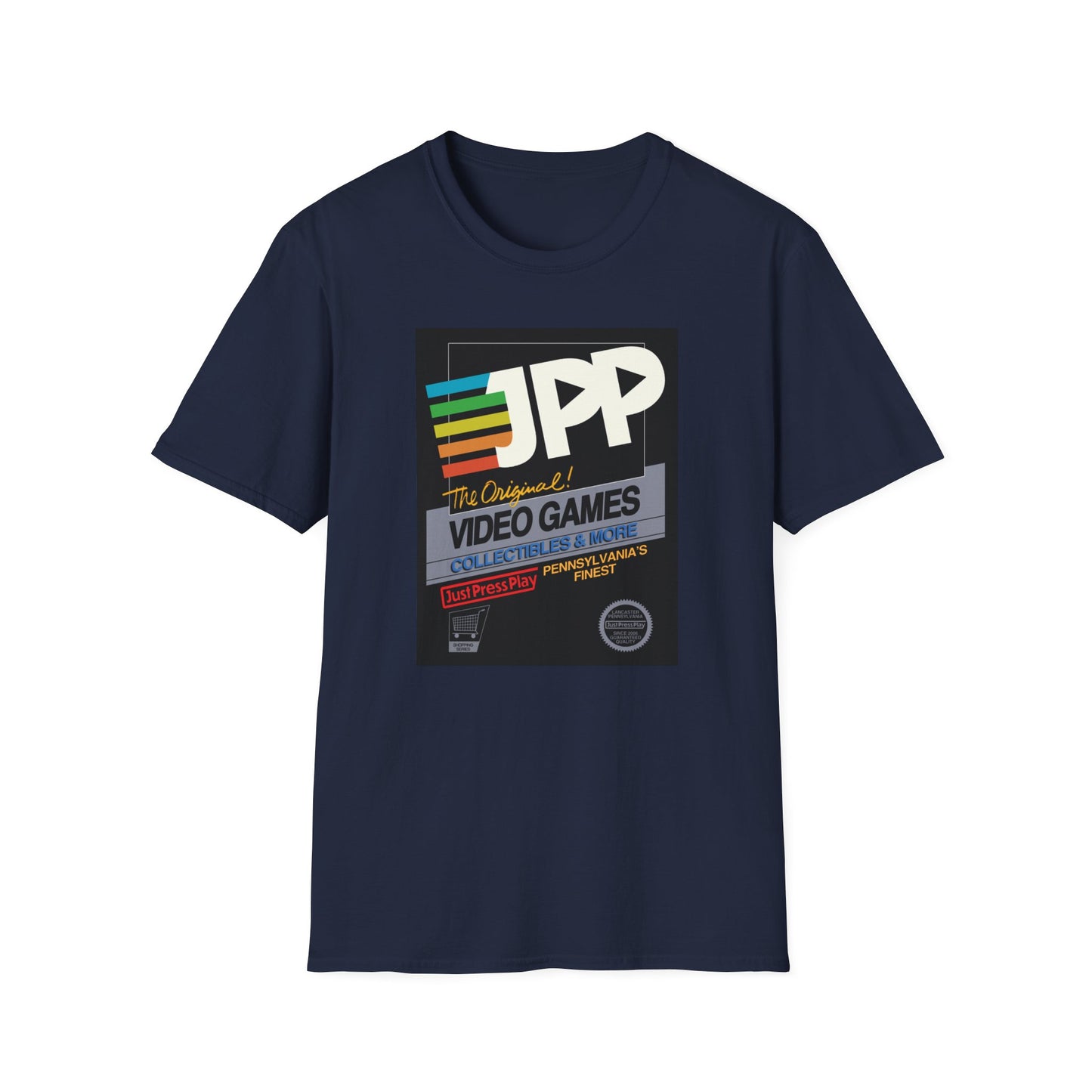 Just Press Play Unisex Softstyle T-Shirt - Black Box