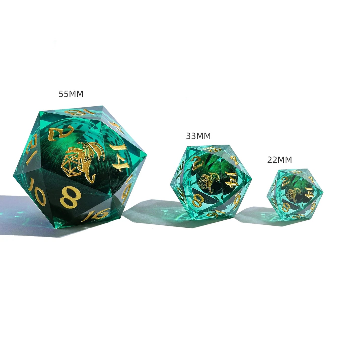 Always Watching: Beholder's Gaze D20 Die with LED Light - 33mm, Sharp Edged Resin - Hymgho Dice
