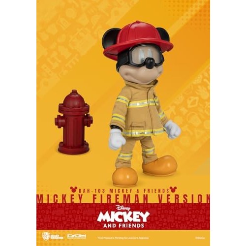 Mickey and Friends Mickey Mouse Fireman Action Figure - Disney, Beast Kingdom - Dynamic 8ction Heroes DAH-103