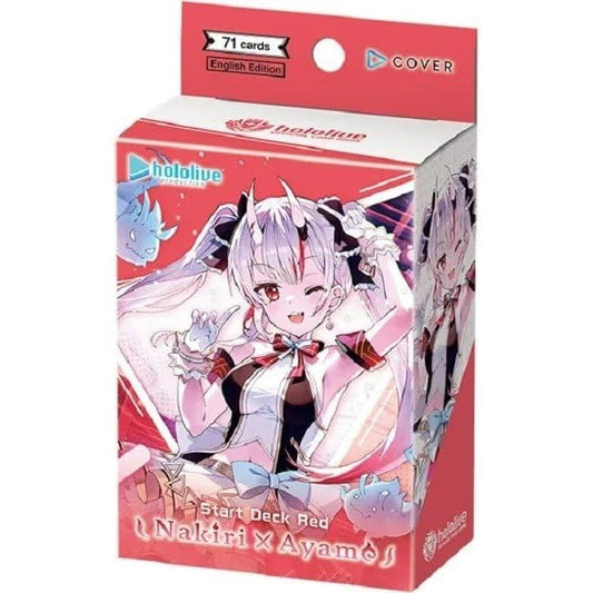 Hololive OCG Red Start Deck Nakiri Ayame - 71 Cards, English Edition - Cover Corporation