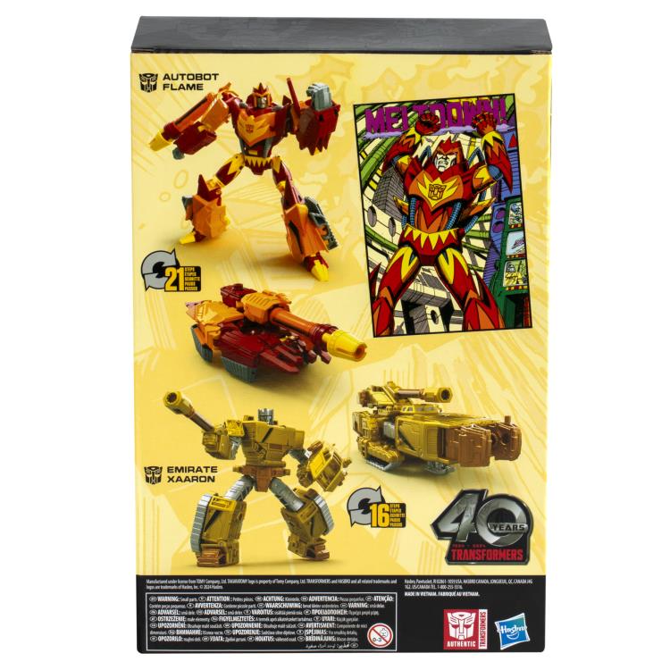 Transformers Comic 40th Anniversary Edition Autobot Flame & Emirate Xaaron 2-Pack - Takara Tomy, Hasbro - Transformers Generations Series
