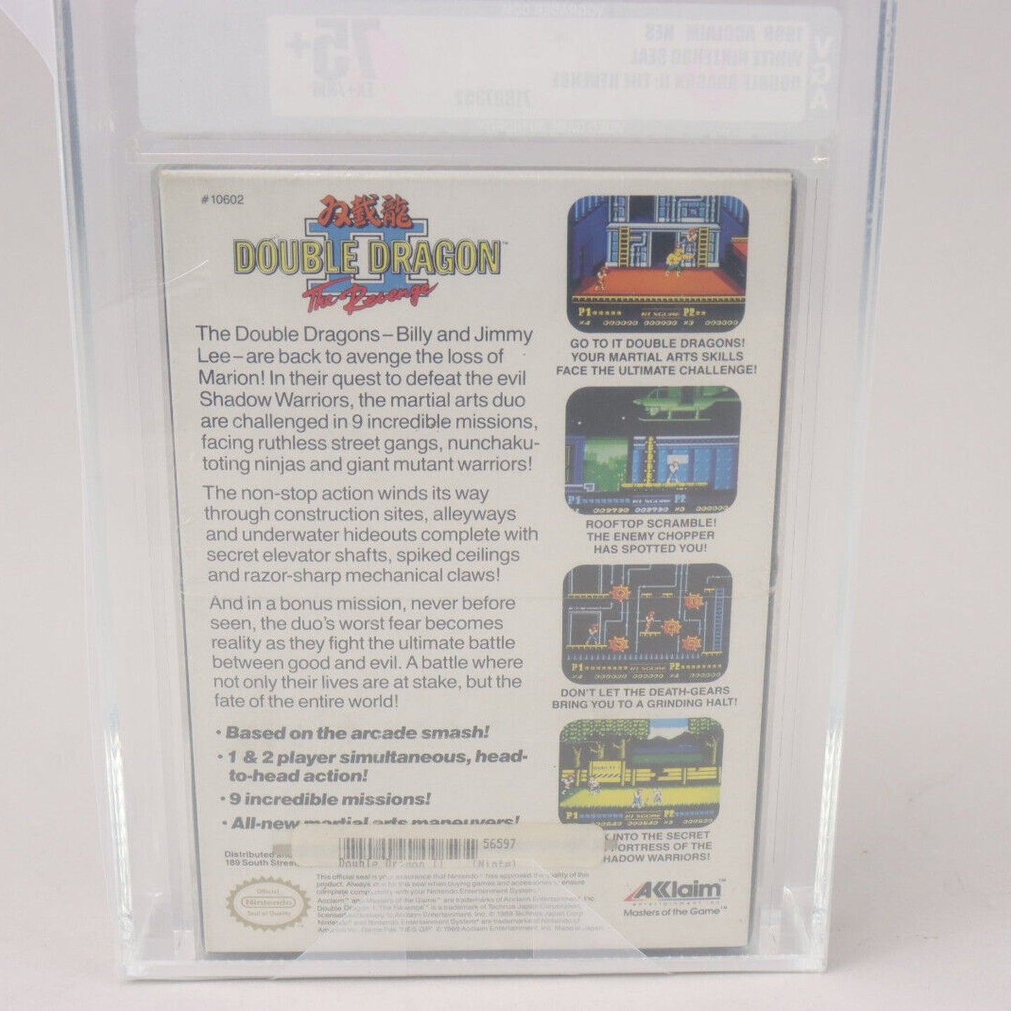 Double Dragon II: The Revenge Nintendo NES 1990 Acclaim Sealed VGA 75+ EX+/NM