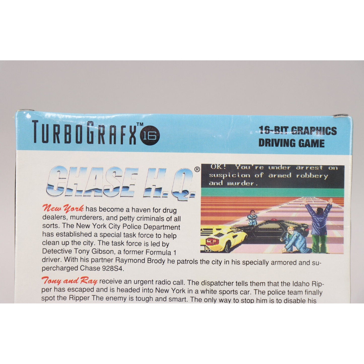 Chase H.Q. NEC TurboGrafx-16 TG16 1992 Taito New & Factory Sealed!