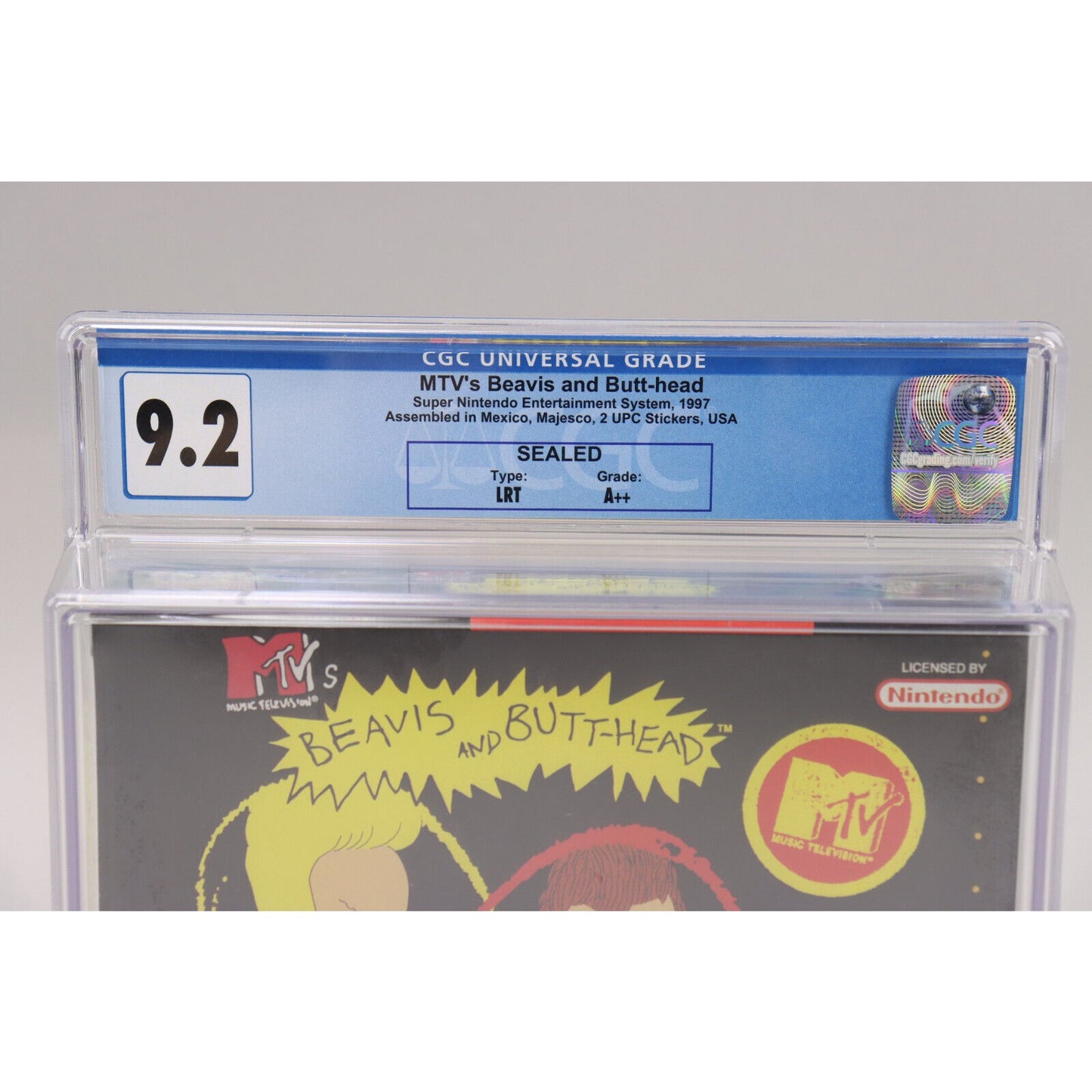 MTV's Beavis and Butt-head Nintendo SNES 1997 New Sealed CGC Graded 9.2 A++