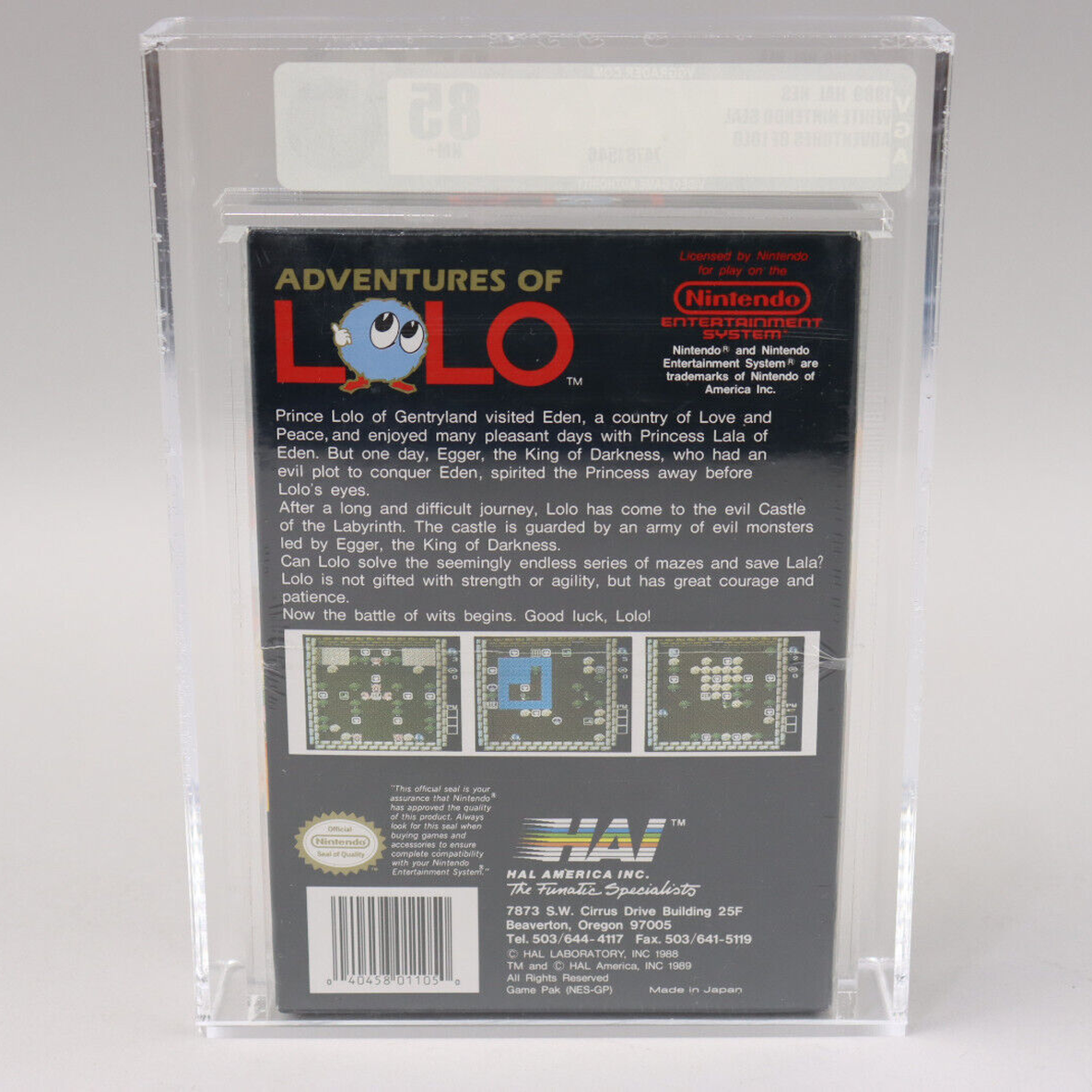 Adventures of Lolo Nintendo NES 1989 Hal New Factory Sealed VGA Graded 85 NM+