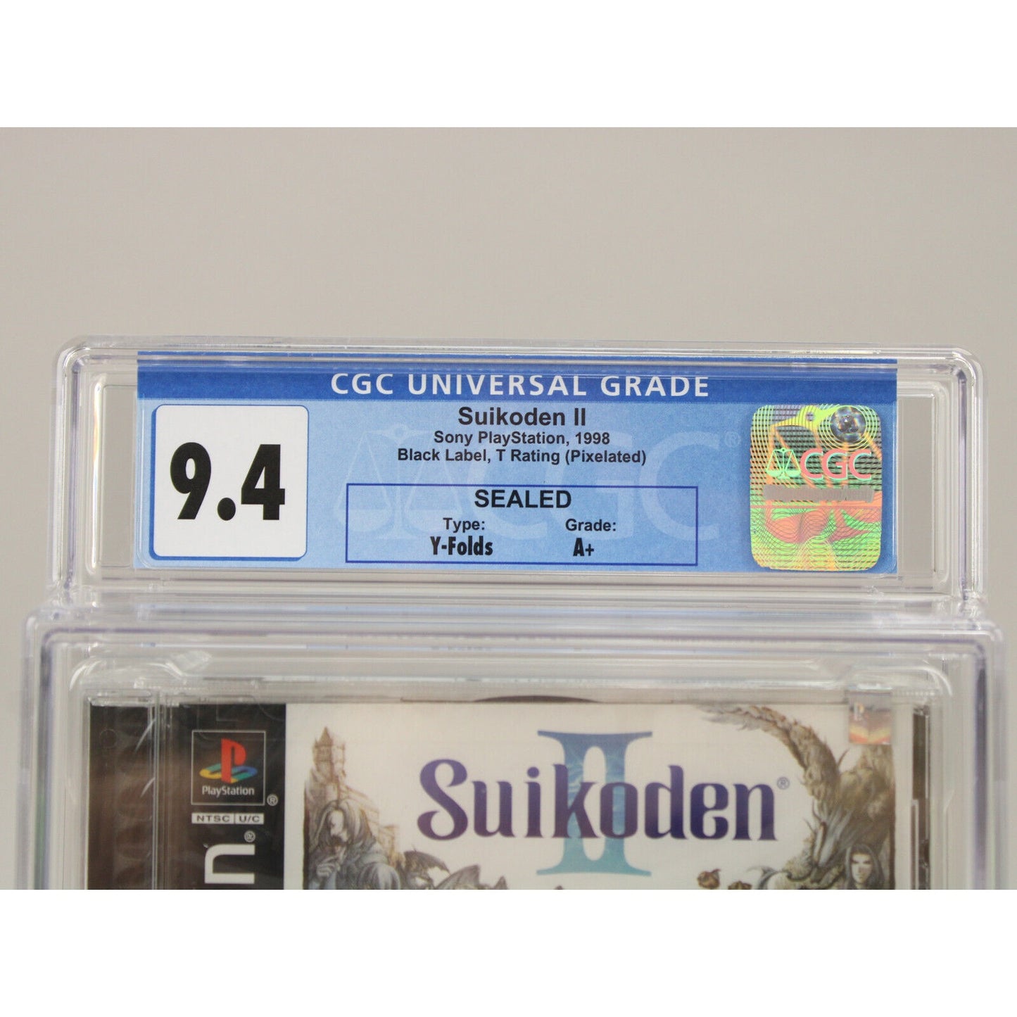 Suikoden II 2 Sony PlayStation PS1 PSX Black Label New Sealed CGC Graded 9.4 A+