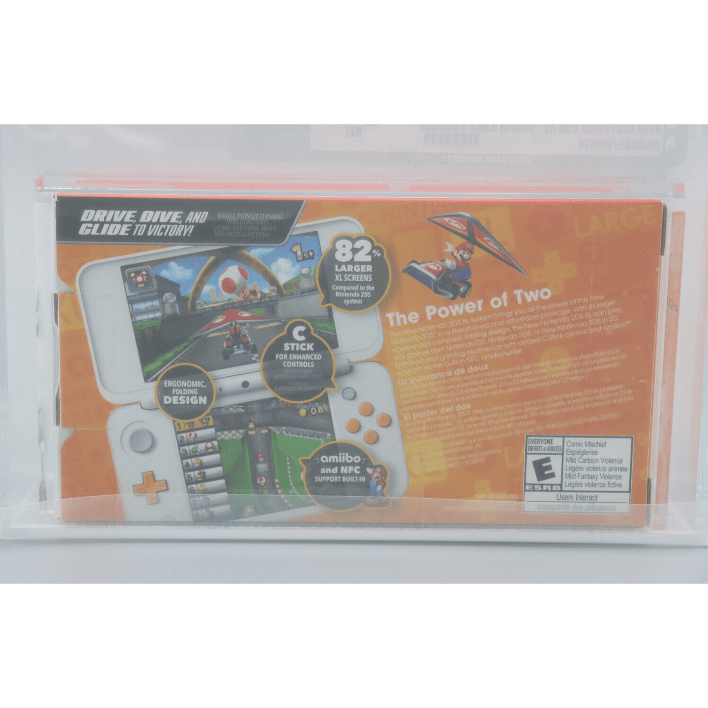 New Nintendo 2DS XL Mario Kart 7 Orange/White Game Console Bundle NIB VGA 80+ NM