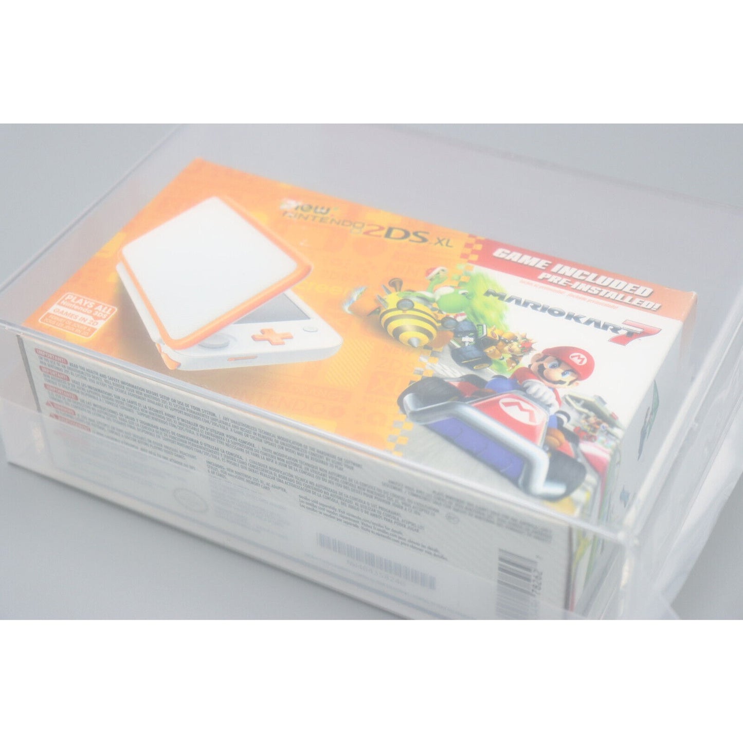 New Nintendo 2DS XL Mario Kart 7 Orange/White Game Console Bundle NIB VGA 80+ NM