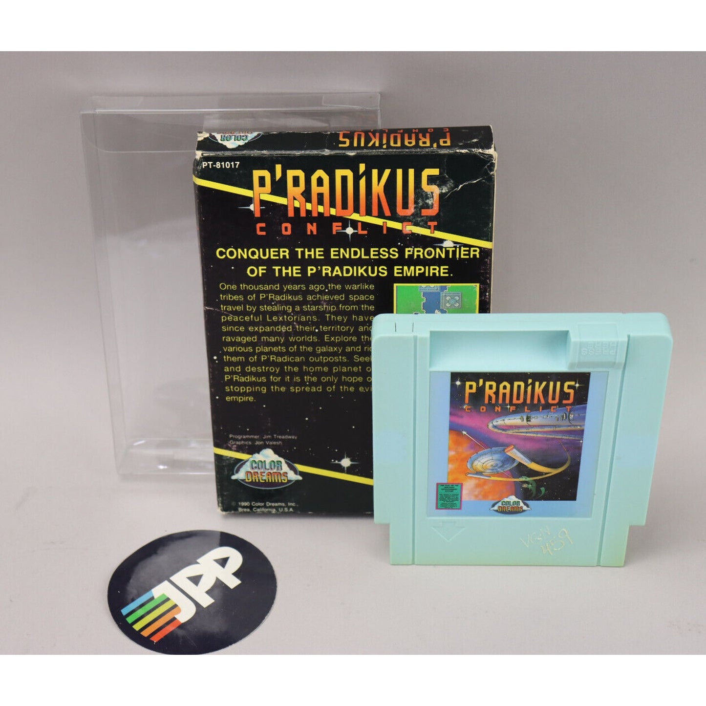 P'radikus Conflict Nintendo NES Blue Cart in Box No Manual 1990 Color Dreams