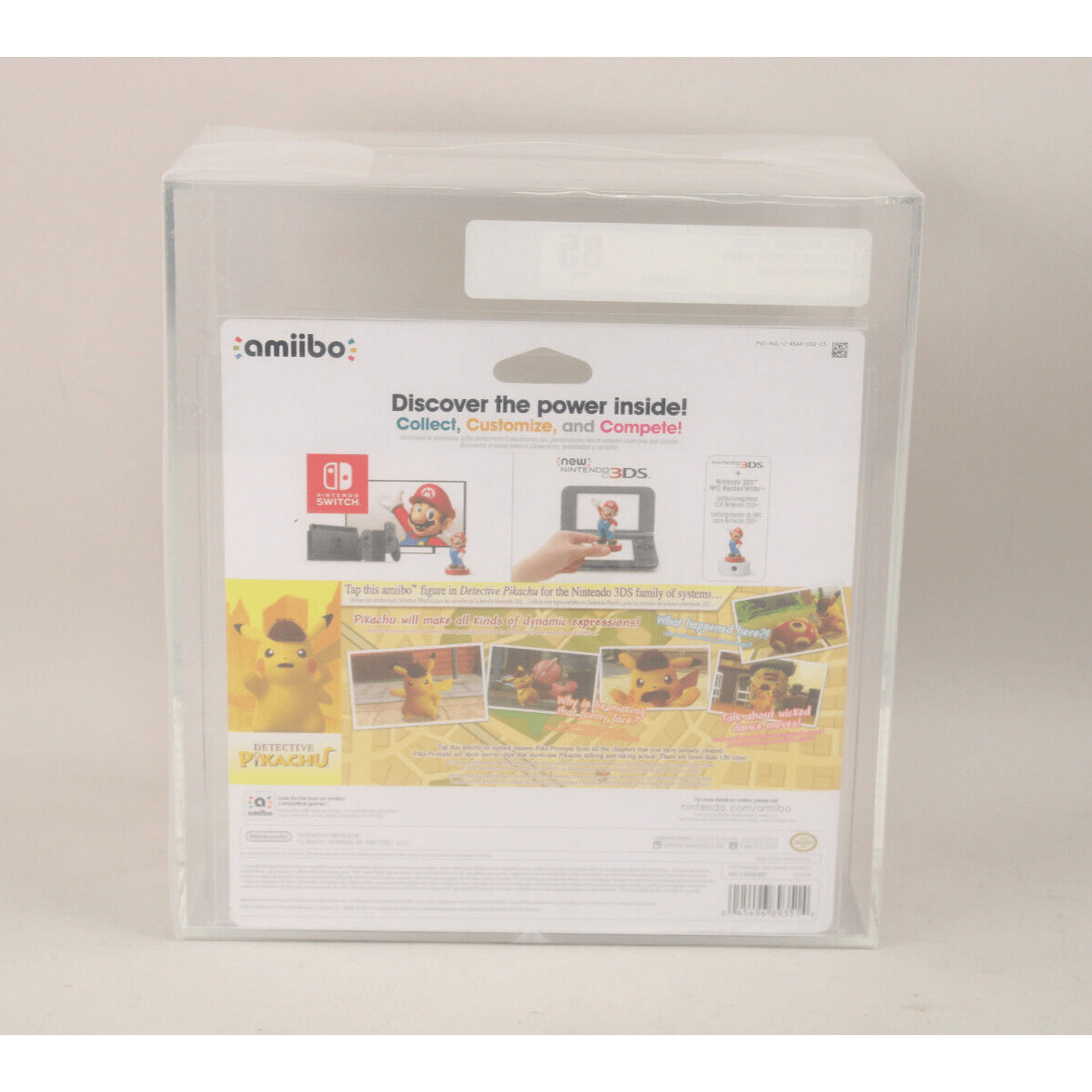 Nintendo Amiibo Detective Pikachu Figure New Fact. Sealed VGA Graded 85 NM+ 2018