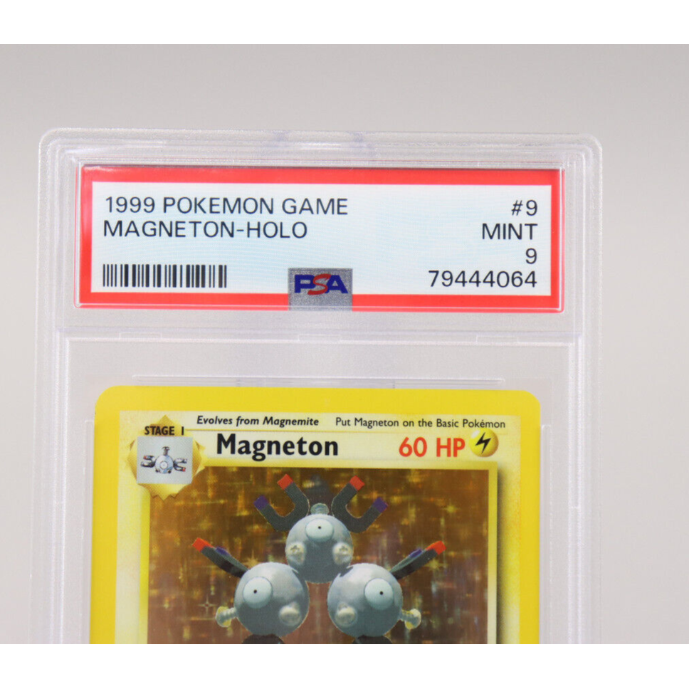 Pokemon TCG Magneton Holo Base Set Card #9/102 PSA Graded 9 MINT 1999
