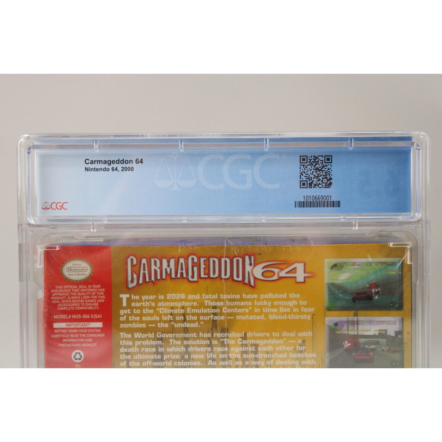 Carmageddon 64 Nintendo N64 New Sealed CGC Graded 6.5 B Ex. Low Pop! VGA Wata