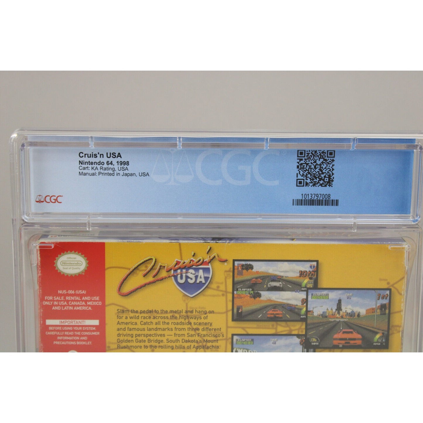 Cruis'n USA Nintendo N64 1998 Natsume CIB Complete in Box CGC Graded 8.0