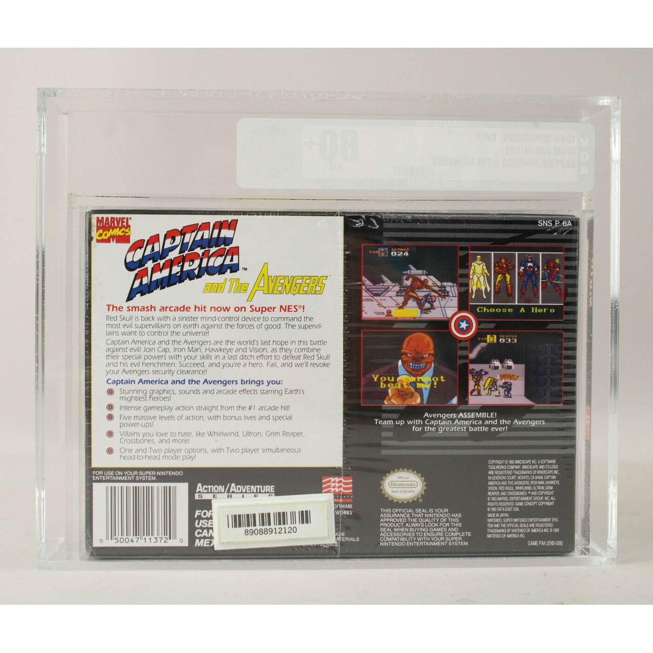 Captain America & The Avengers Super Nintendo SNES New Sealed VGA Graded 80+ NM