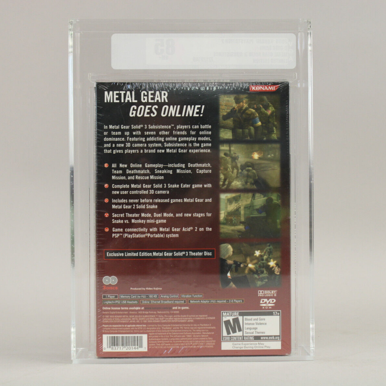Metal Gear Solid 3 Subsistence Limited Edition Sony PlayStation 2 PS2 VGA 85 NM+