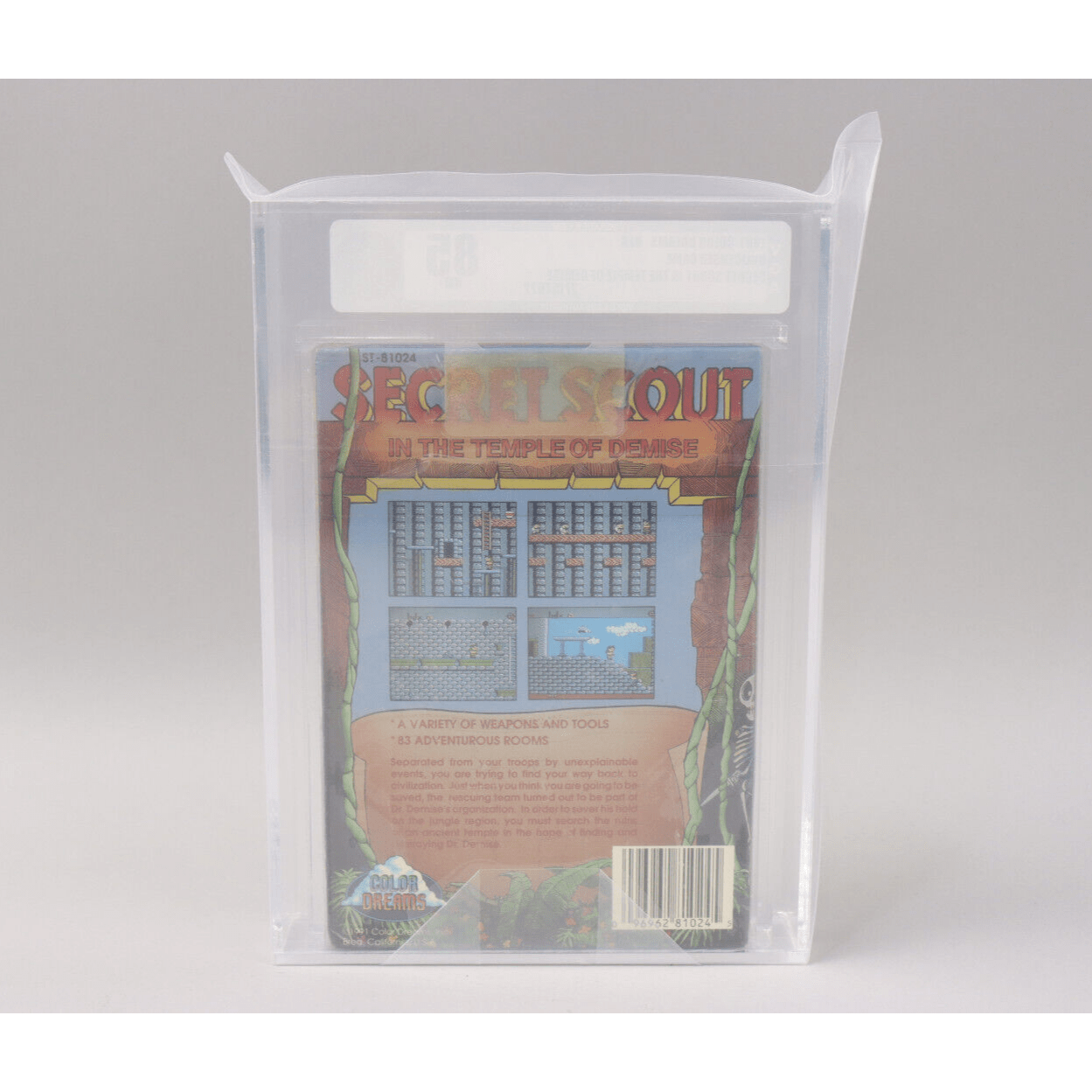 Secret Scout in the Temple of Demise NES Unlicensed 1991 Color Dreams VGA 85 NM