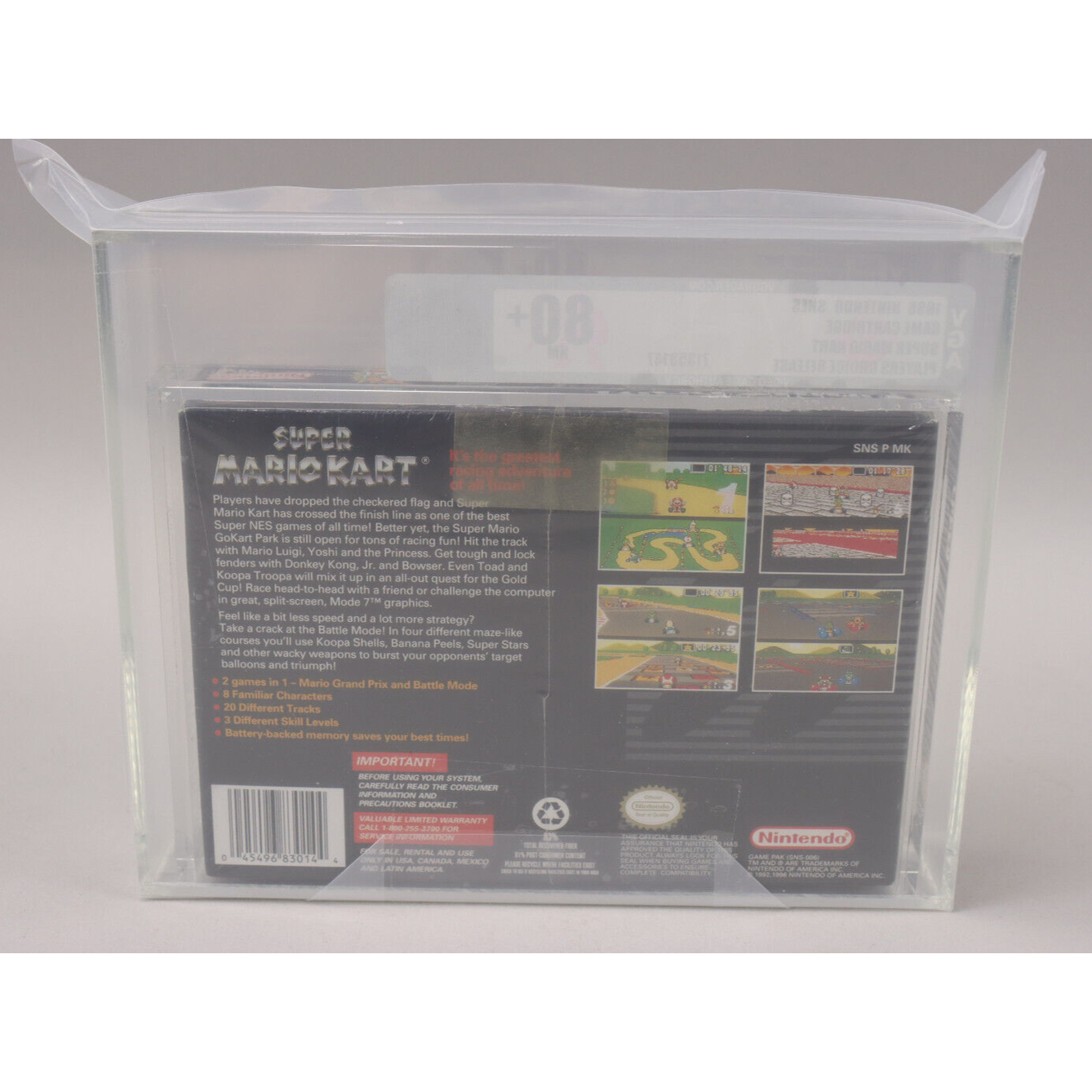 Super Mario Kart Nintendo SNES 1996 New Factory Sealed VGA Graded 80+ NM