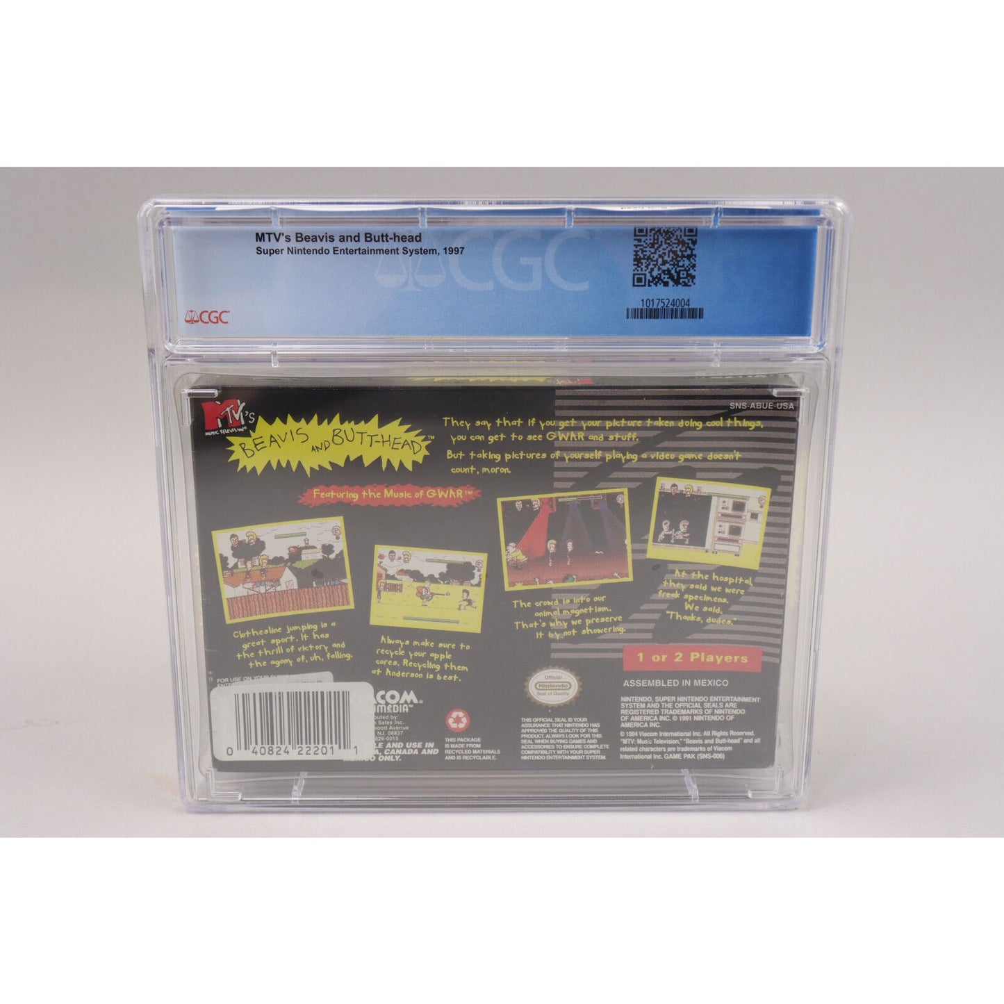 MTV's Beavis and Butt-head Nintendo SNES 1997 New Sealed CGC Graded 9.2 A++