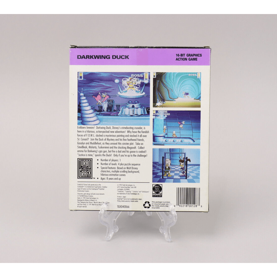 Disney's Darkwing Duck NEC TurboGrafx-16 TG16 Game w/Box & Insert - No Manual
