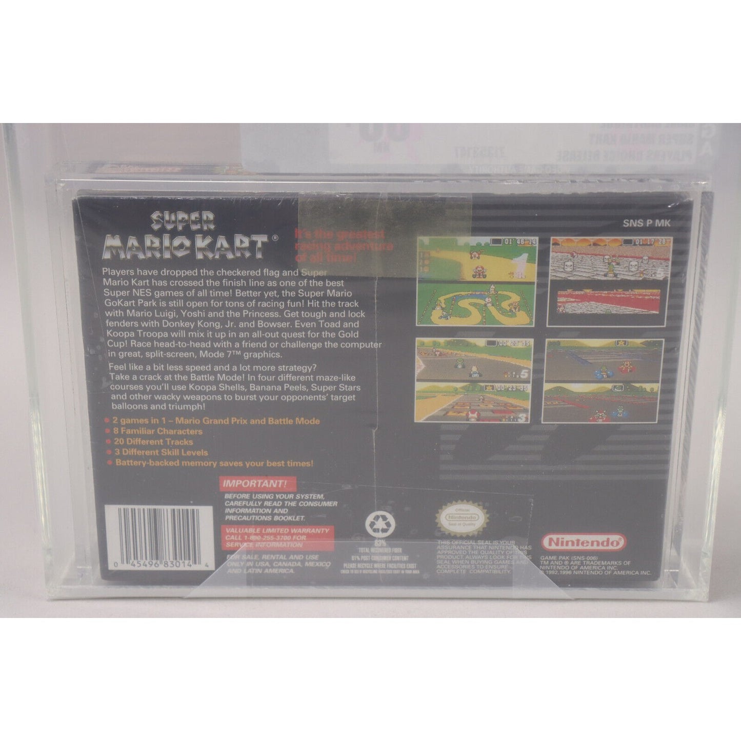 Super Mario Kart Nintendo SNES 1996 New Factory Sealed VGA Graded 80+ NM
