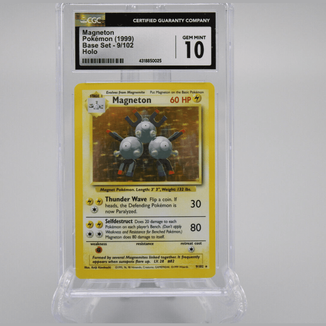 Pokemon TCG Magneton Base Set Holo Card 9/102 CGC Graded 10 GEM MINT 1 JustPressPlayOnline Pokemon TCG Magneton Base Set Holo Card 9/102 CGC Graded 10 GEM MINT 1 JustPressPlayOnline