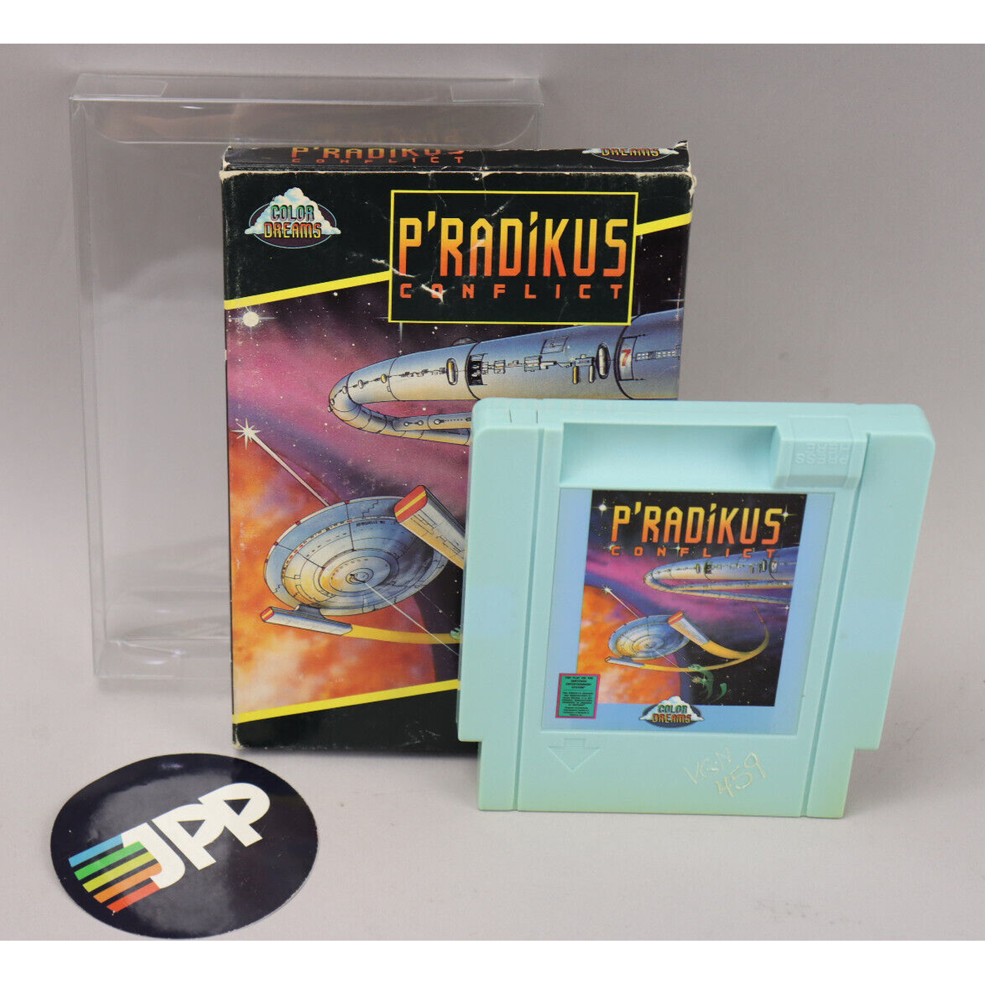 P'radikus Conflict Nintendo NES Blue Cart in Box No Manual 1990 Color Dreams