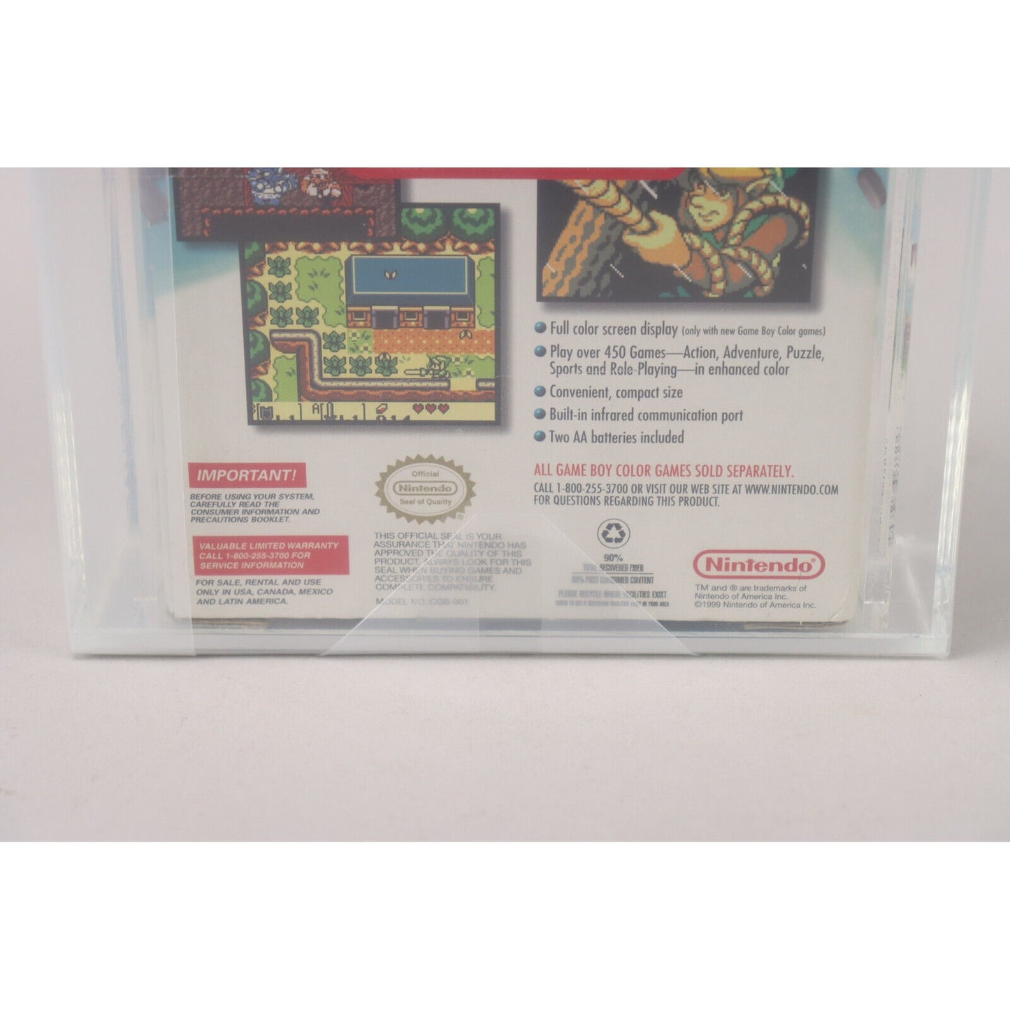 Nintendo Game Boy Color GBC Handheld System Teal NIB Brand New VGA Graded 80 NM