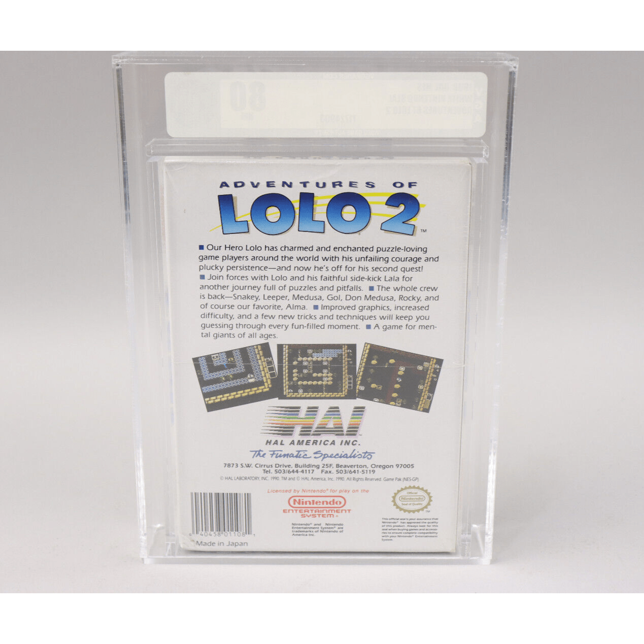 Adventures of Lolo 2 Nintendo NES 1990 Hal New Factory Sealed VGA Graded 80 NM