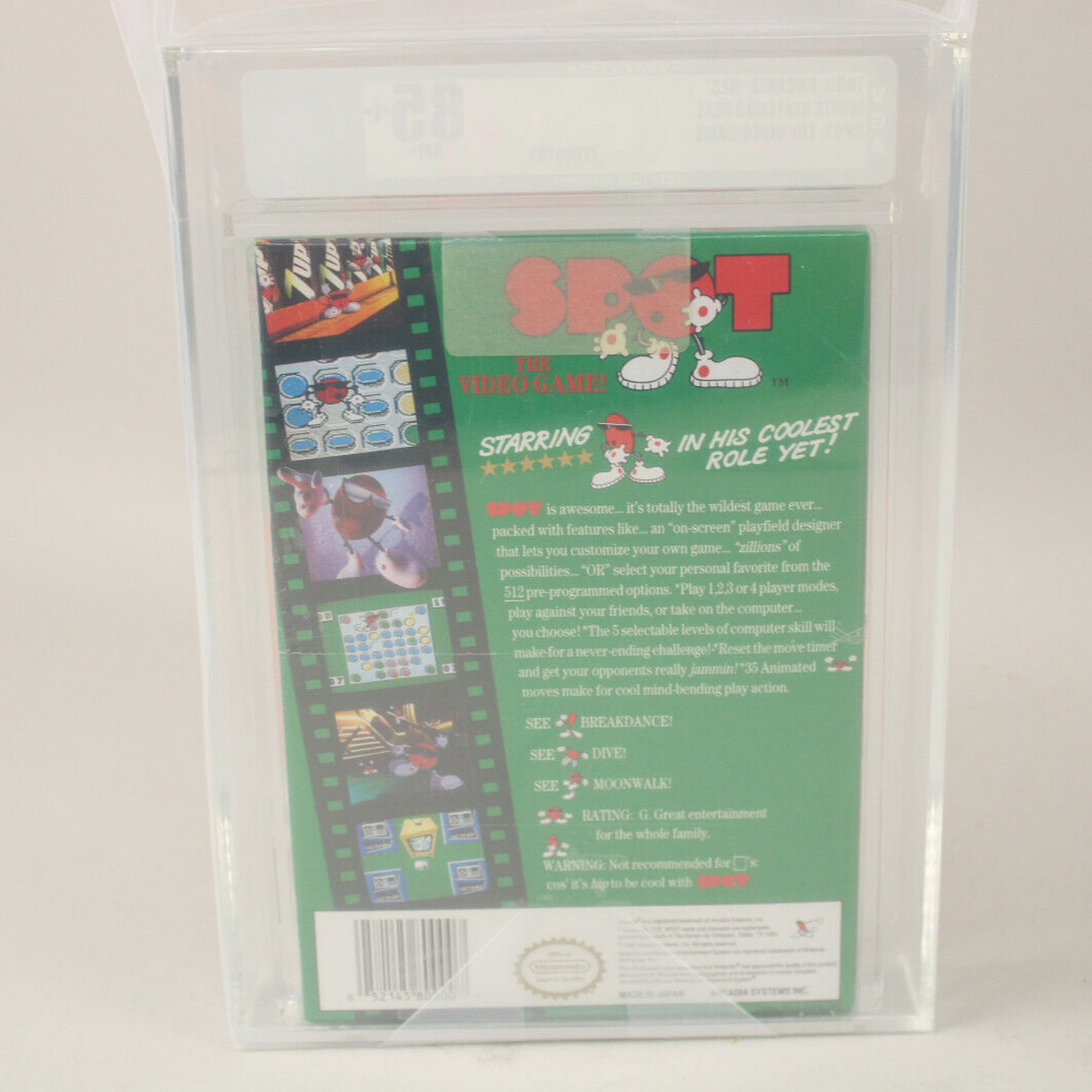 7 Up Spot: The Video Game Nintendo NES New Sealed VGA Graded Gold Level 85+ NM+