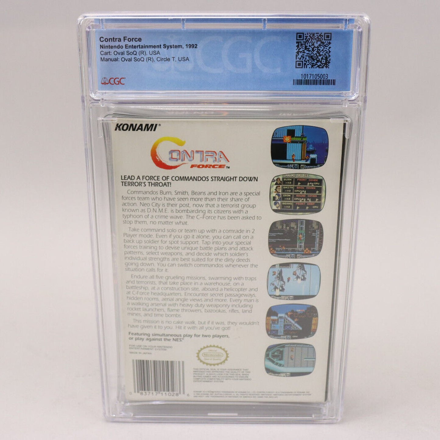 Contra Force Nintendo NES 1992 Konami CIB Complete in Box CGC Graded 8.0