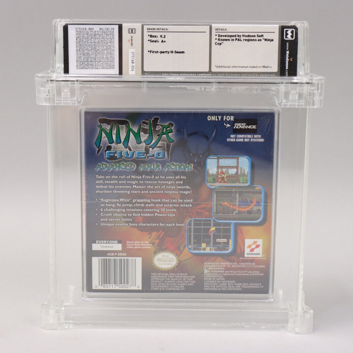 Ninja Five-O Nintendo Game Boy Advance GBA 2003 Konami New Sealed Wata 9.2 A+