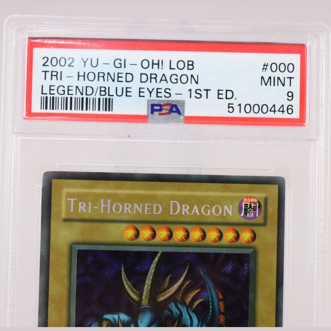 Yu-Gi-Oh! Tri-Horned Dragon Legend/Blue Eyes 1st Edition Graded PSA 9 Mint 2002
