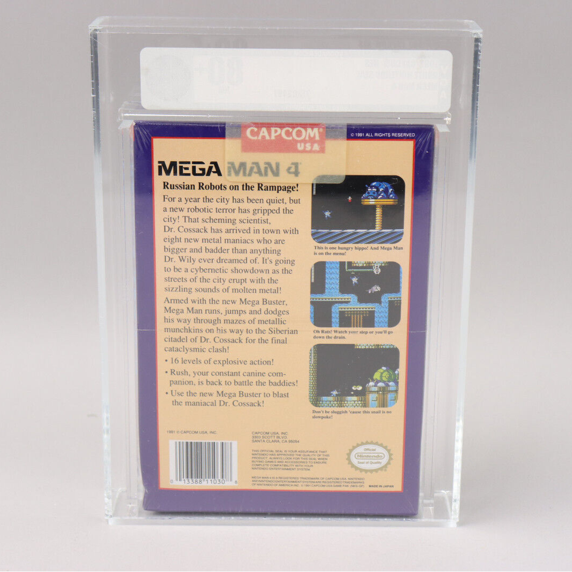 Mega Man 4 Nintendo NES 1992 Capcom New Factory Sealed H-Seam VGA Graded 80+ NM