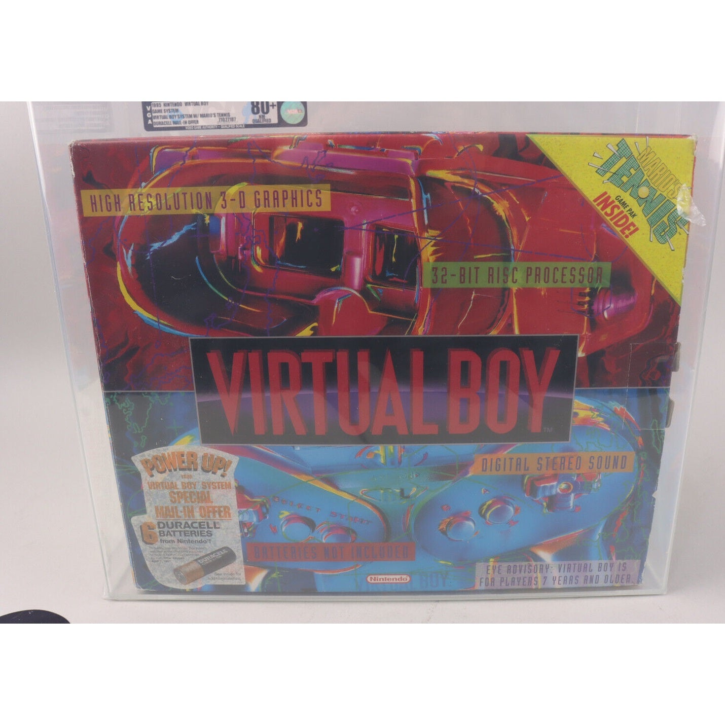 1995 Nintendo Virtual Boy System w/ Mario's Tennis VGA Graded 80+ NM Qualified