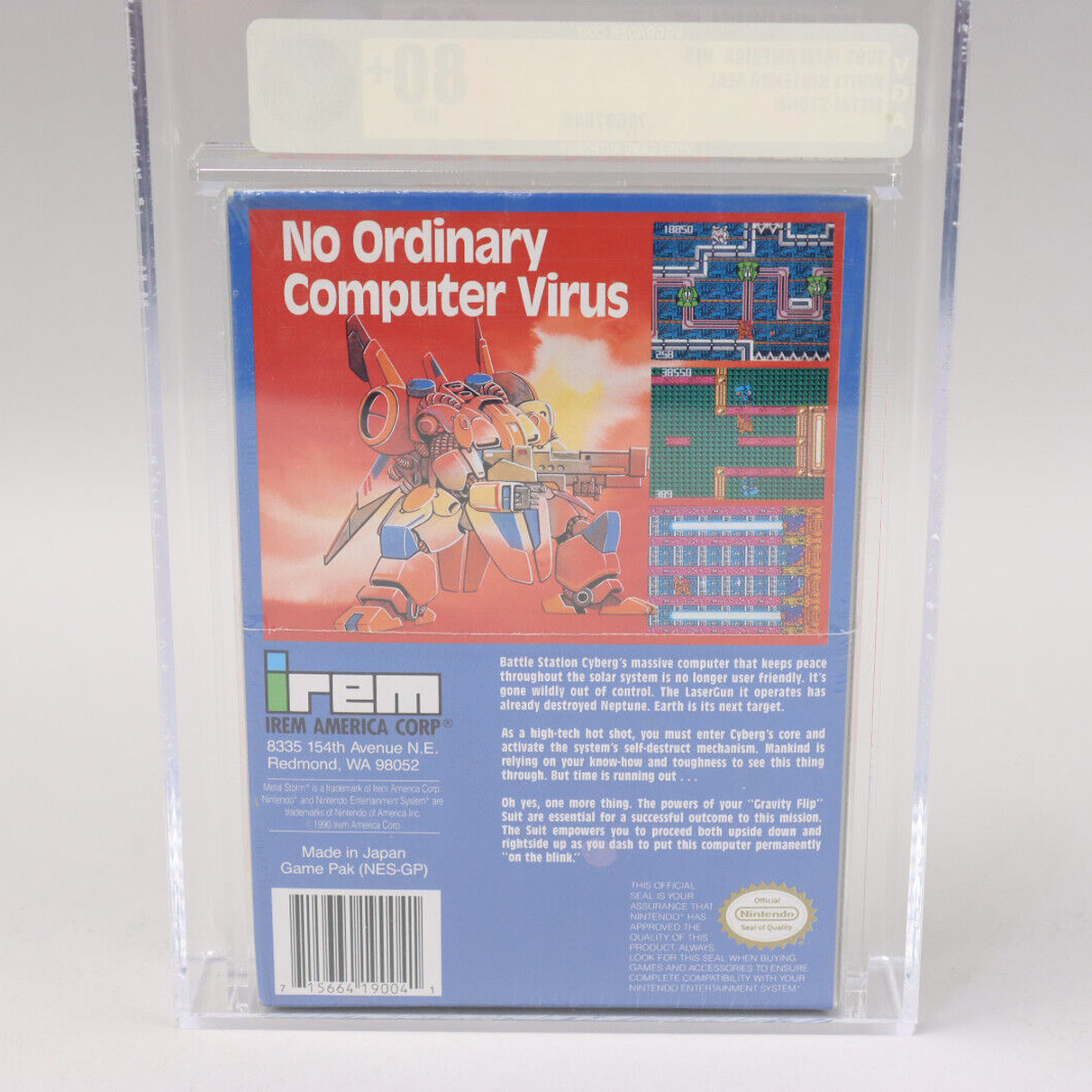 Metal Storm Nintendo NES 1991 Irem Shooter New Factory Sealed VGA Graded 80+ NM