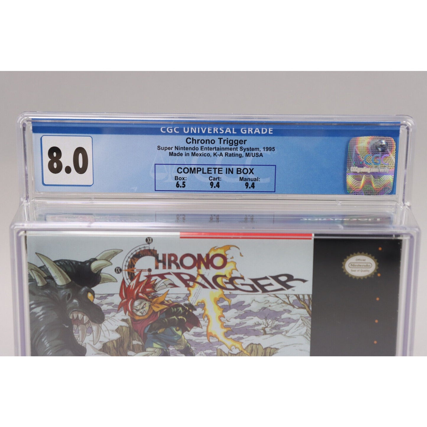 Chrono Trigger Super Nintendo SNES 1995 Squaresoft CIB Complete CGC Graded 8.0