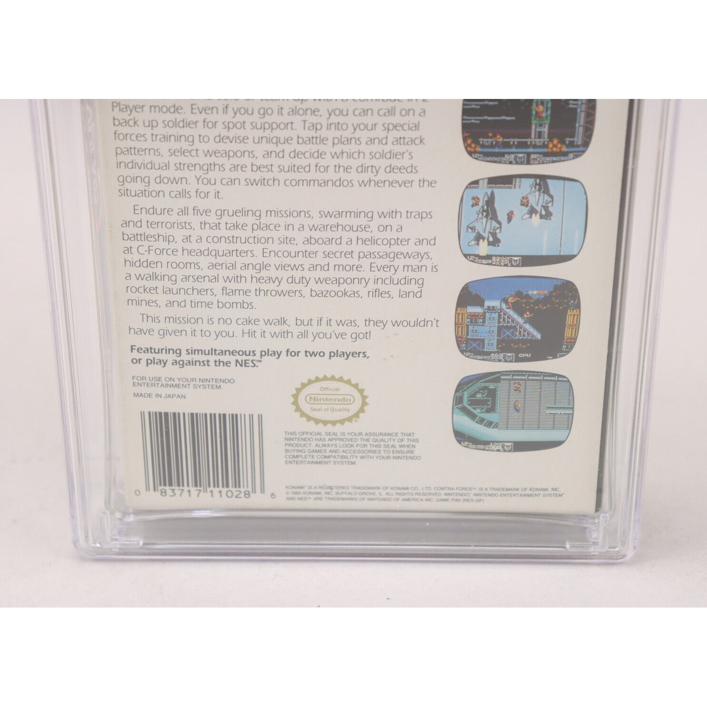 Contra Force Nintendo NES 1992 Konami CIB Complete in Box CGC Graded 8.0