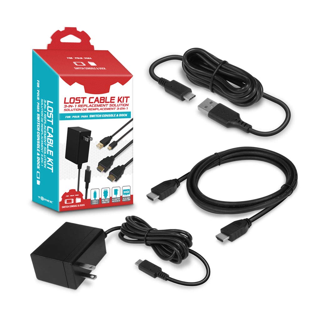 Lost Cable Kit: 3-in-1 Replacement Solution - Nintendo Switch Console & Dock - Tomee