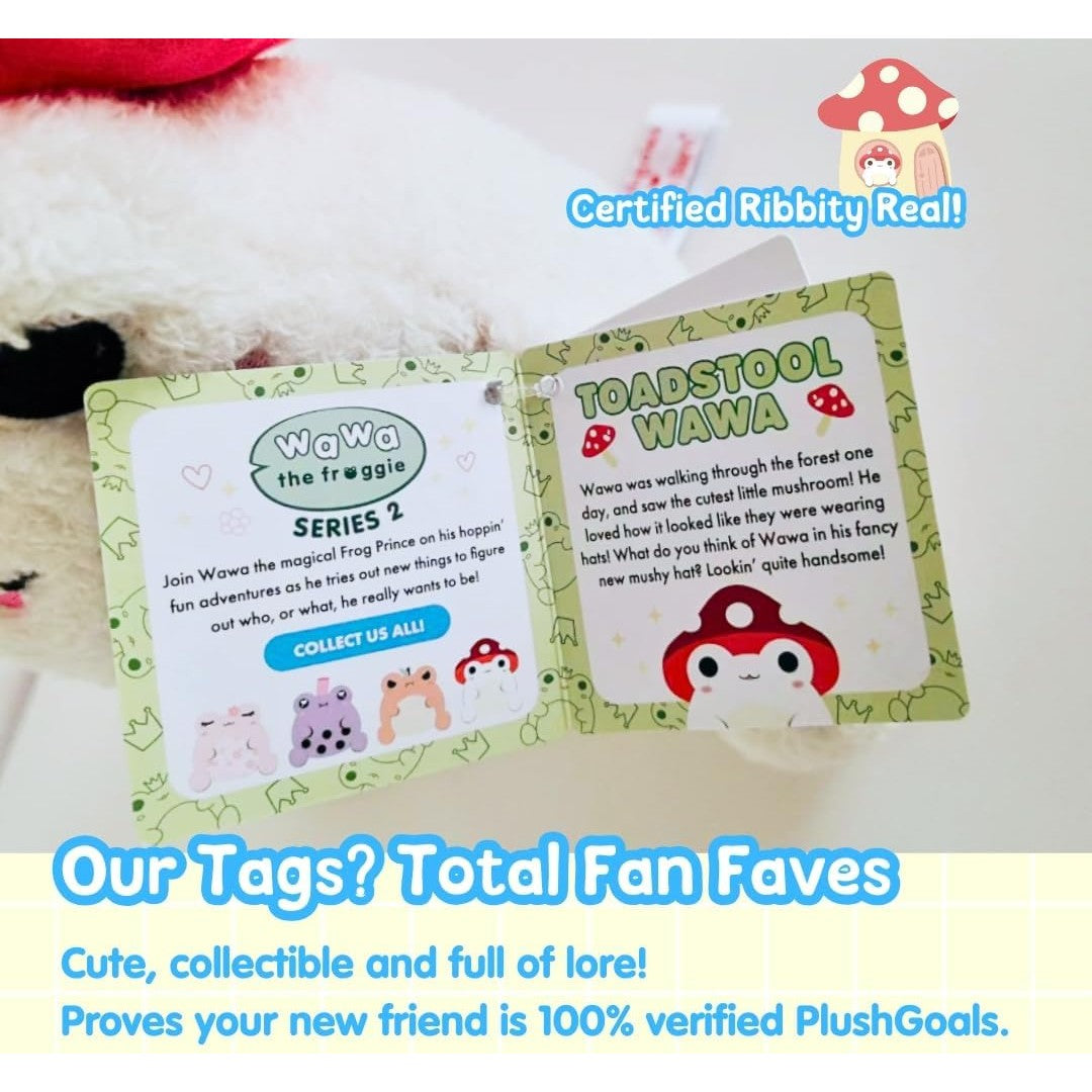PlushGoals Toadstool Wawa Frog Plush - Cute Stuffed Animal - Cuddle Barn