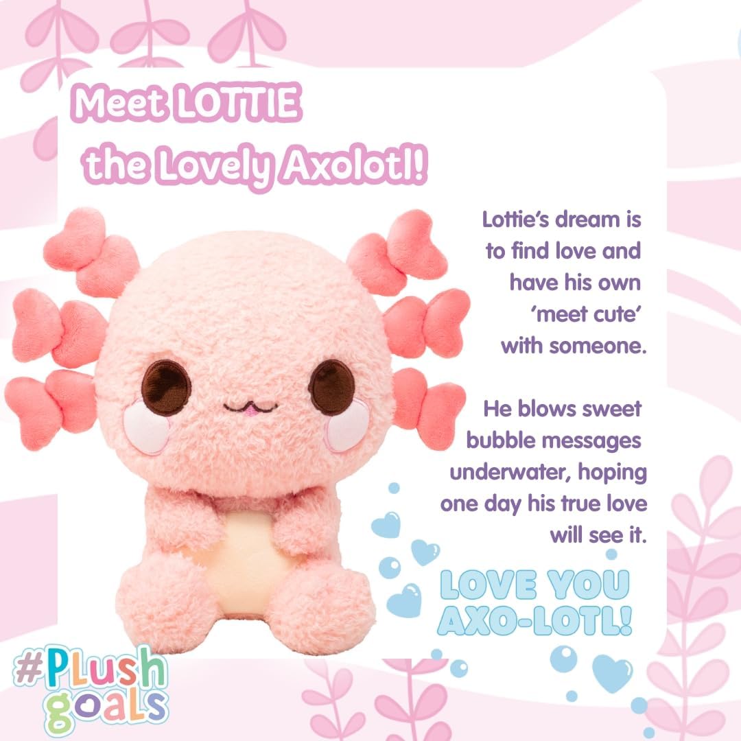 PlushGoals Lottie the Lovely Axolotl Plush - Cute Stuffed Animal - Cuddle Barn